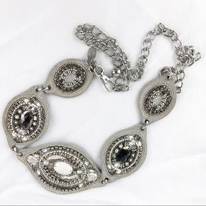 A58 Chico’s white suede embellished belt